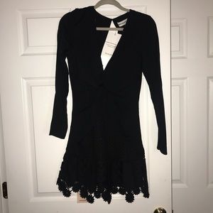 Self portrait twist front crochet mini dress